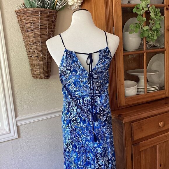 Lucky 🍀 Brand Indigo Floral Boho Maxi Dress Women’s XS - Picture 5 of 12
